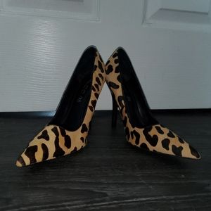 Aldo Leopard Print Calf Hair Stiletto Heels